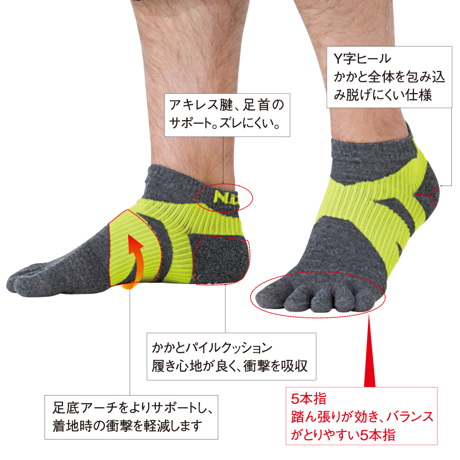 [NW-2900413] FIVE FINGER SOCKS (L-GREEN, M)
